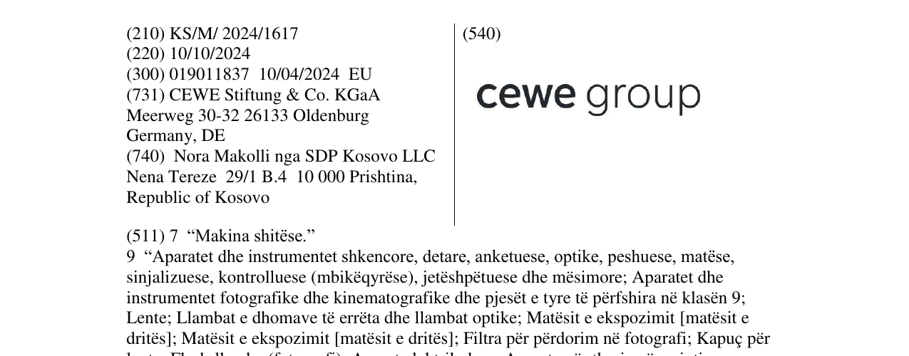 Zëri i markës cewe group në buletin