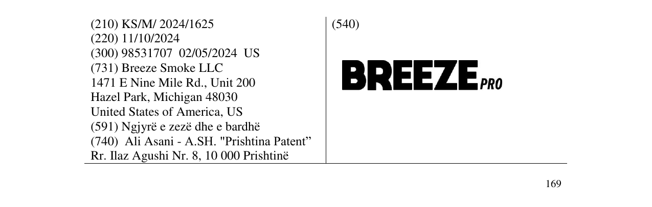 Zëri i markës BREEZE PRO në buletin