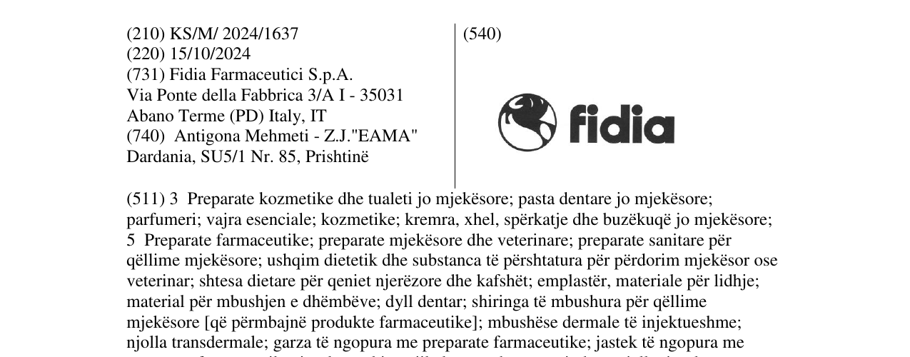 Zëri i markës fidia në buletin