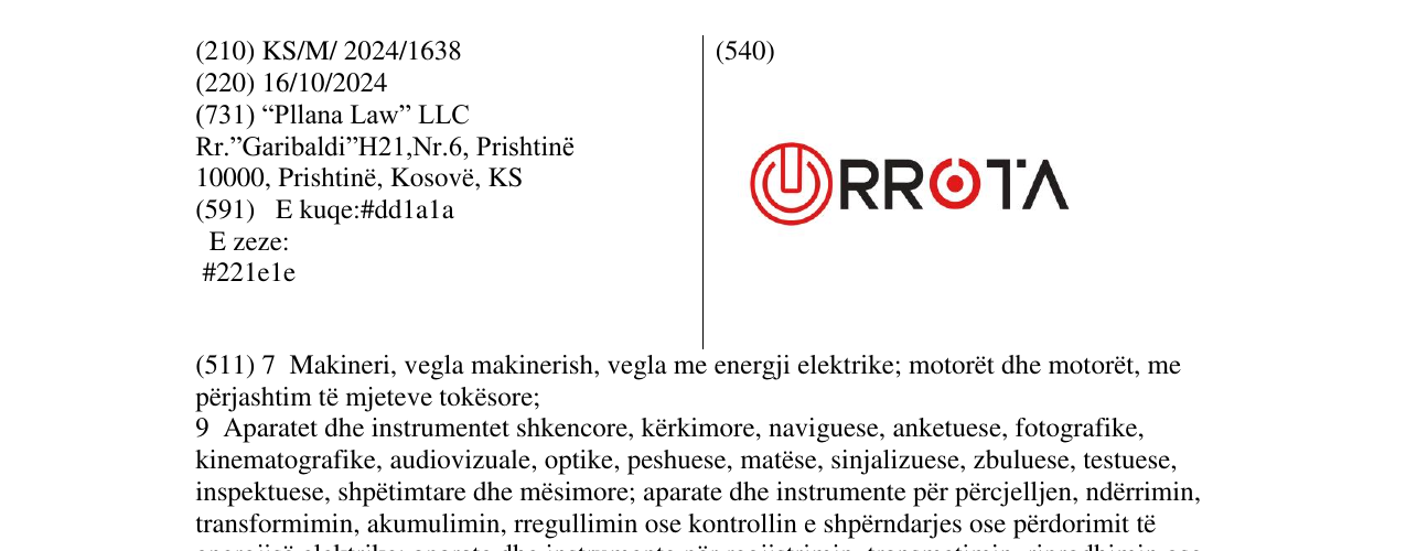 Zëri i markës RROTA në buletin