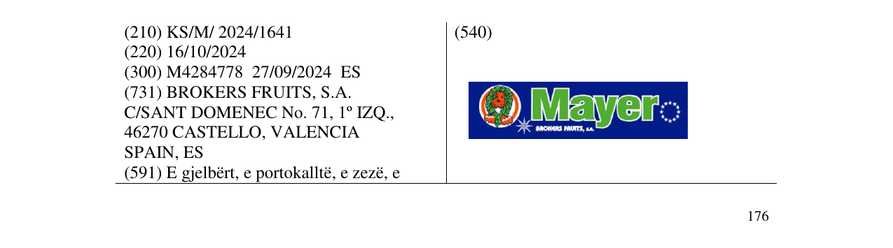 Zëri i markës Mayer në buletin
