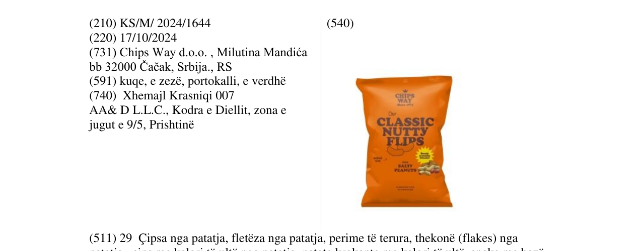 Zëri i markës CLASSIC NUTTY FLIPS SAlty peanuts në buletin