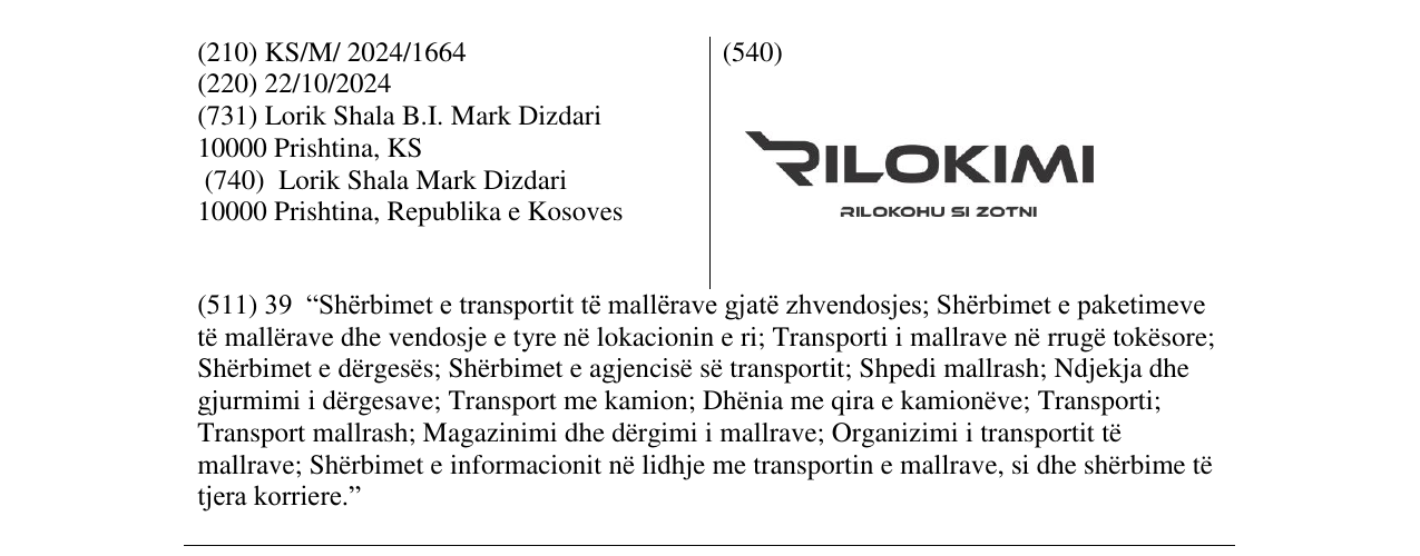 Zëri i markës RILOKIMI në buletin
