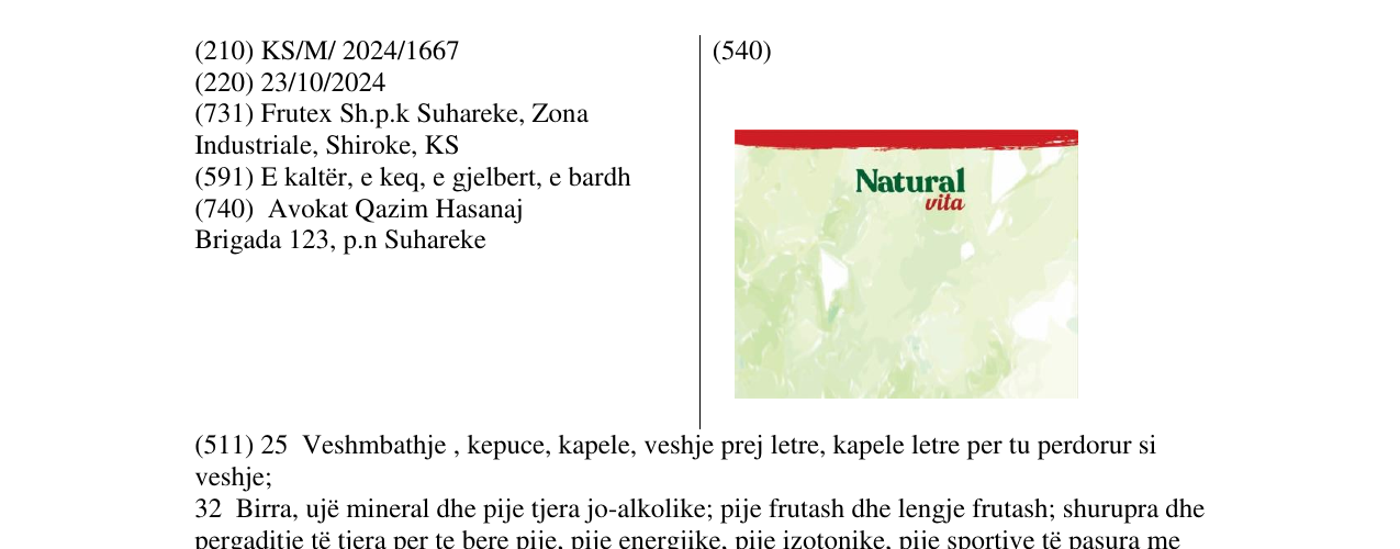Zëri i markës Natural vita në buletin