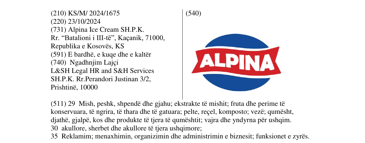Zëri i markës ALPINA në buletin