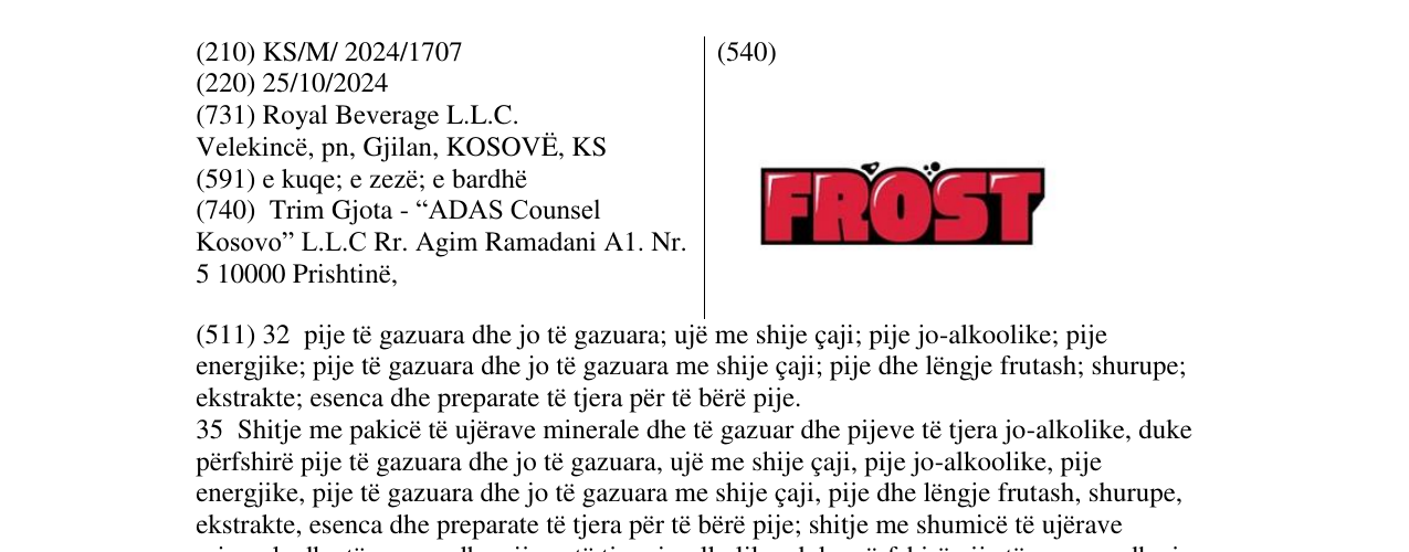 Zëri i markës FROST në buletin