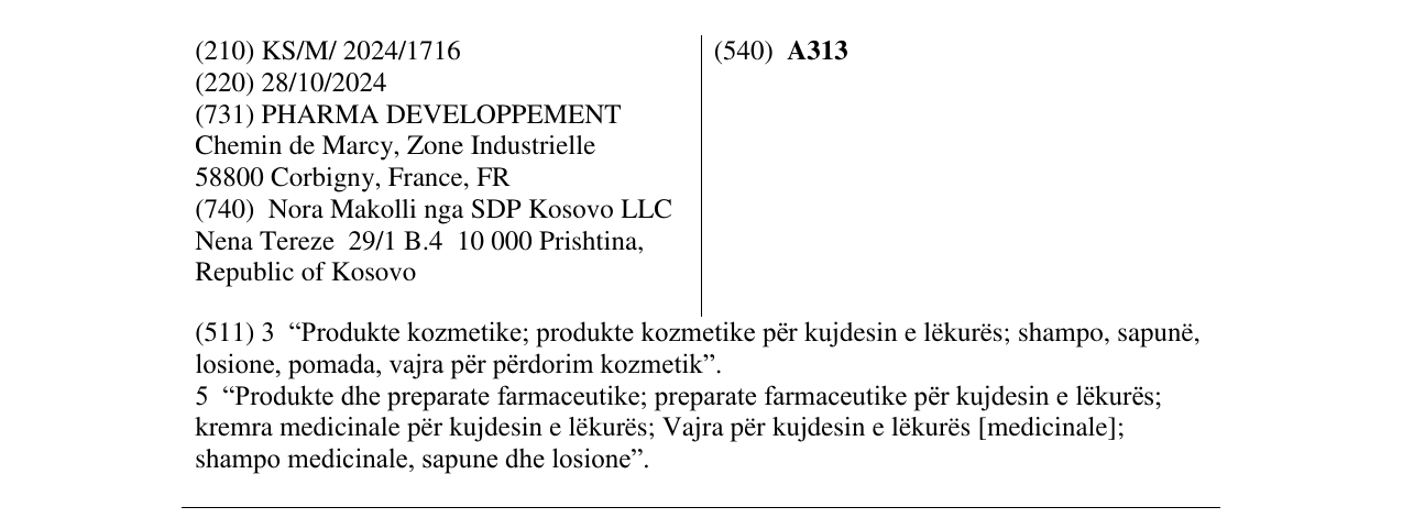 Zëri i markës A313 në buletin