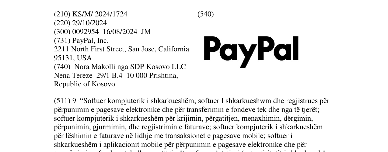 Zëri i markës PayPal në buletin