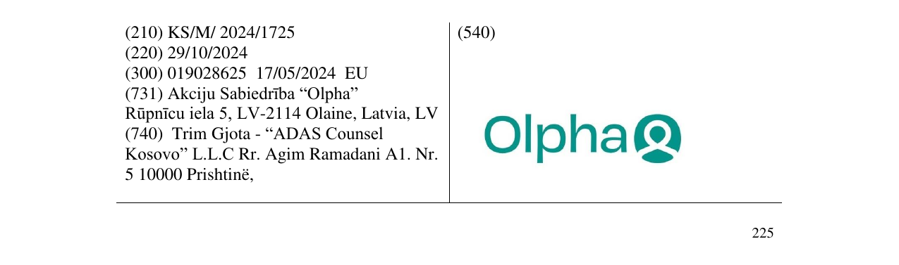 Zëri i markës Olpha në buletin