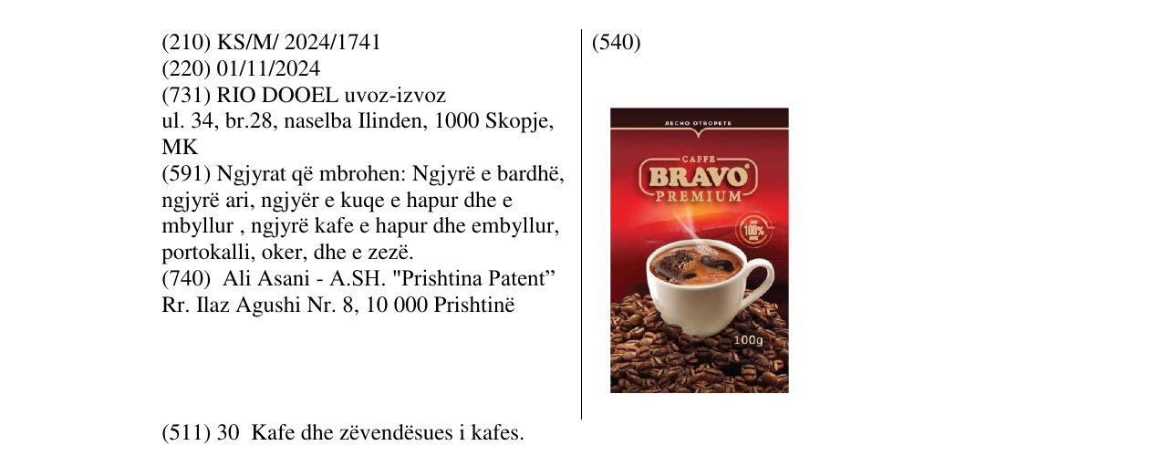 Zëri i markës BRAVO PREMIUM në buletin