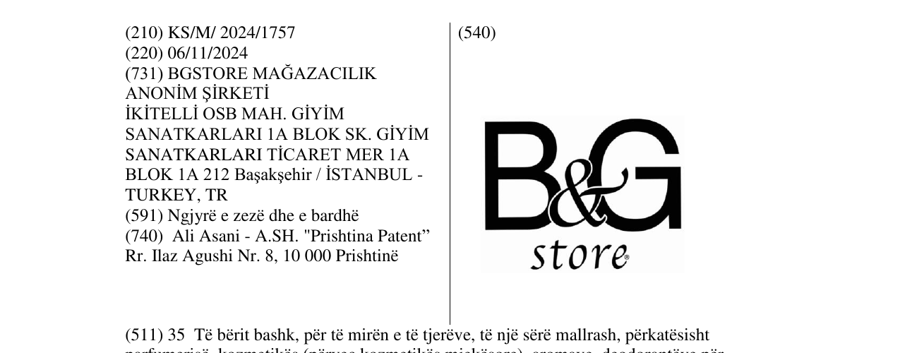 Zëri i markës B&G store në buletin