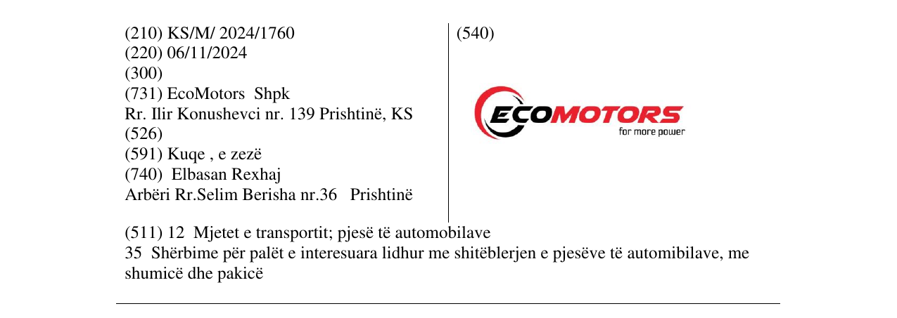 Zëri i markës ECOMOTORS në buletin