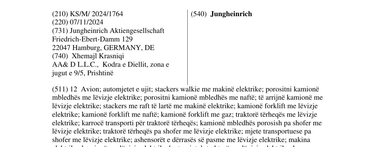 Zëri i markës Jungheinrich në buletin