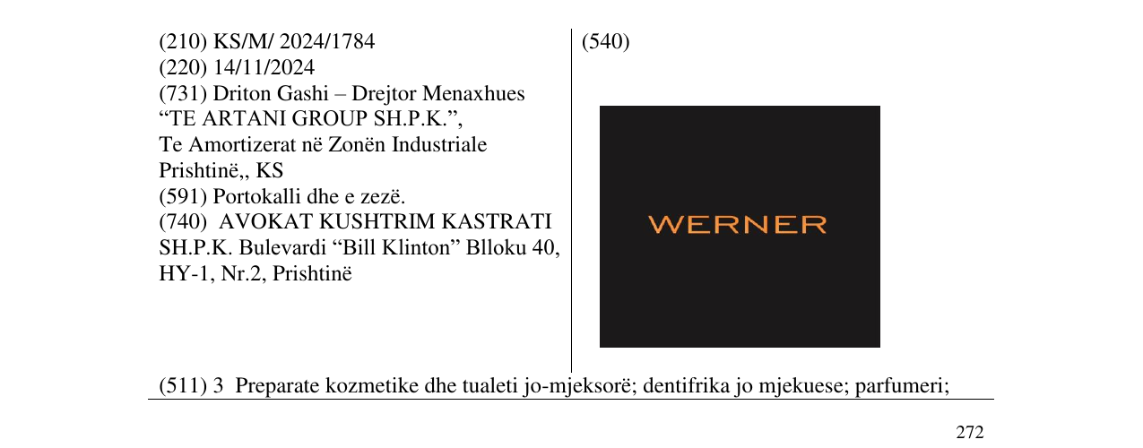 Zëri i markës WERNER në buletin