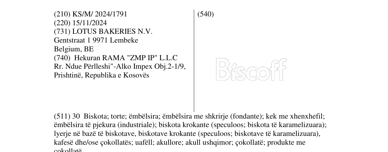 Zëri i markës Biscoff në buletin