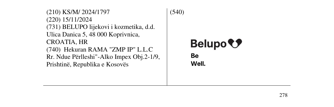 Zëri i markës Belupo Be Well në buletin