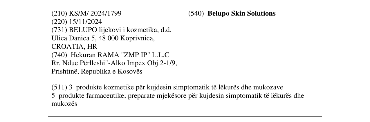 Zëri i markës Belupo Skin Solutions në buletin