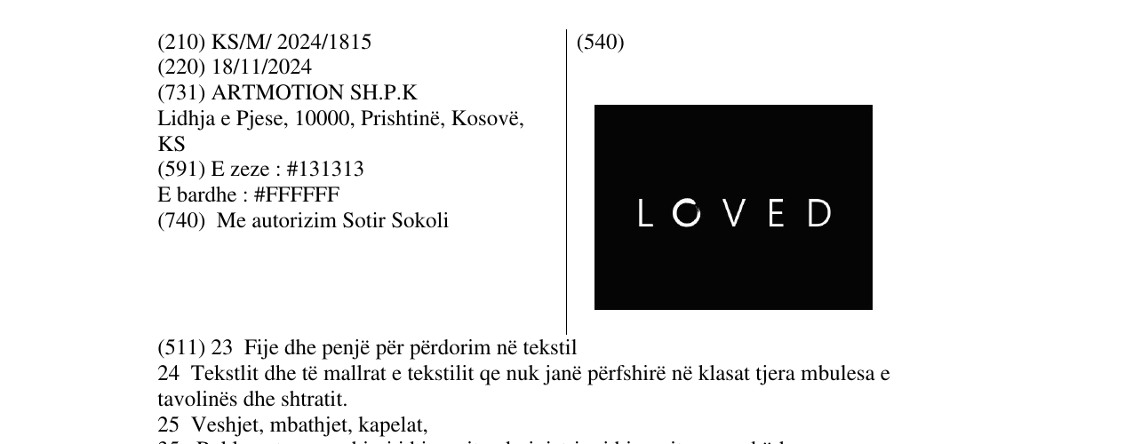 Zëri i markës LOVED në buletin