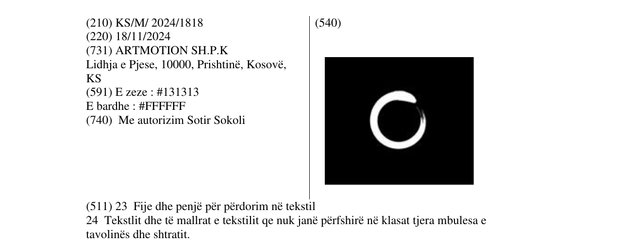 Zëri i markës O në buletin