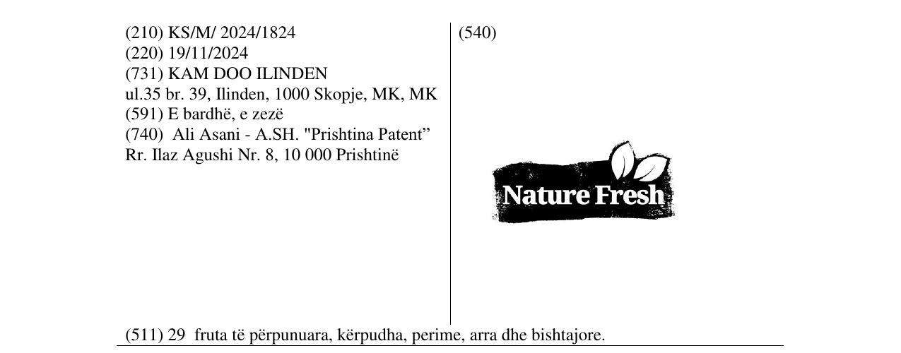 Zëri i markës Nature Fresh në buletin