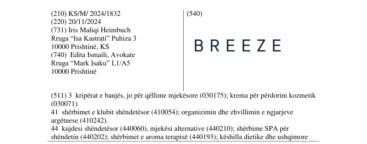 Zëri i markës BREEZE në buletin