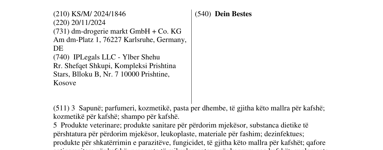 Zëri i markës Dein Bestes në buletin