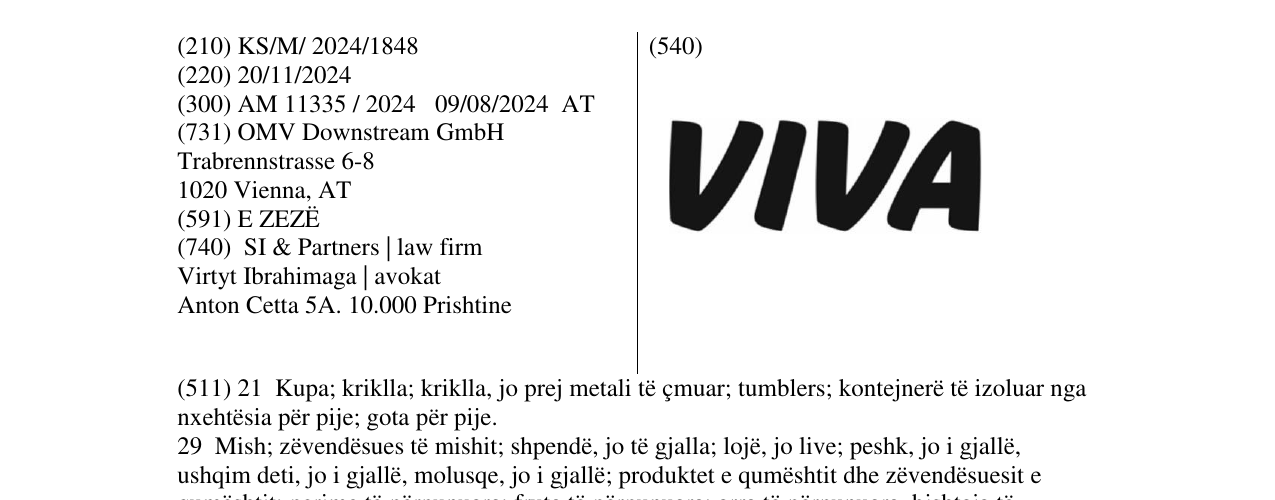 Zëri i markës VIVA në buletin