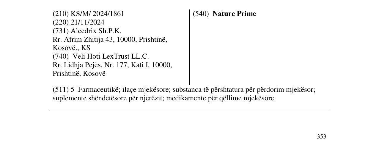 Zëri i markës Nature Prime në buletin