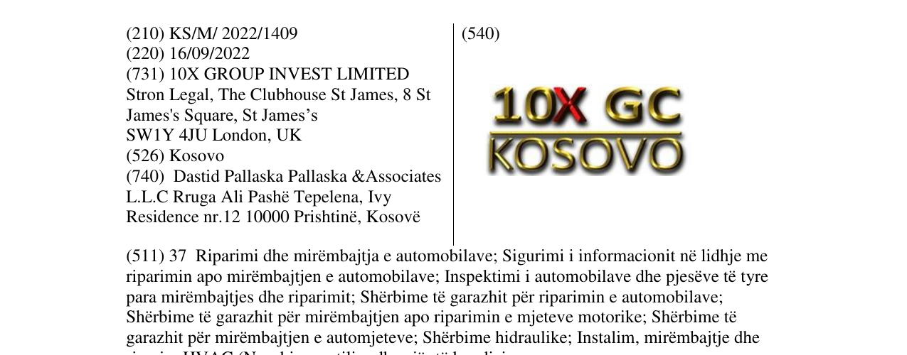 Zëri i markës 10X GC KOSOVO në buletin