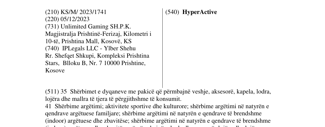 Zëri i markës HyperActive në buletin