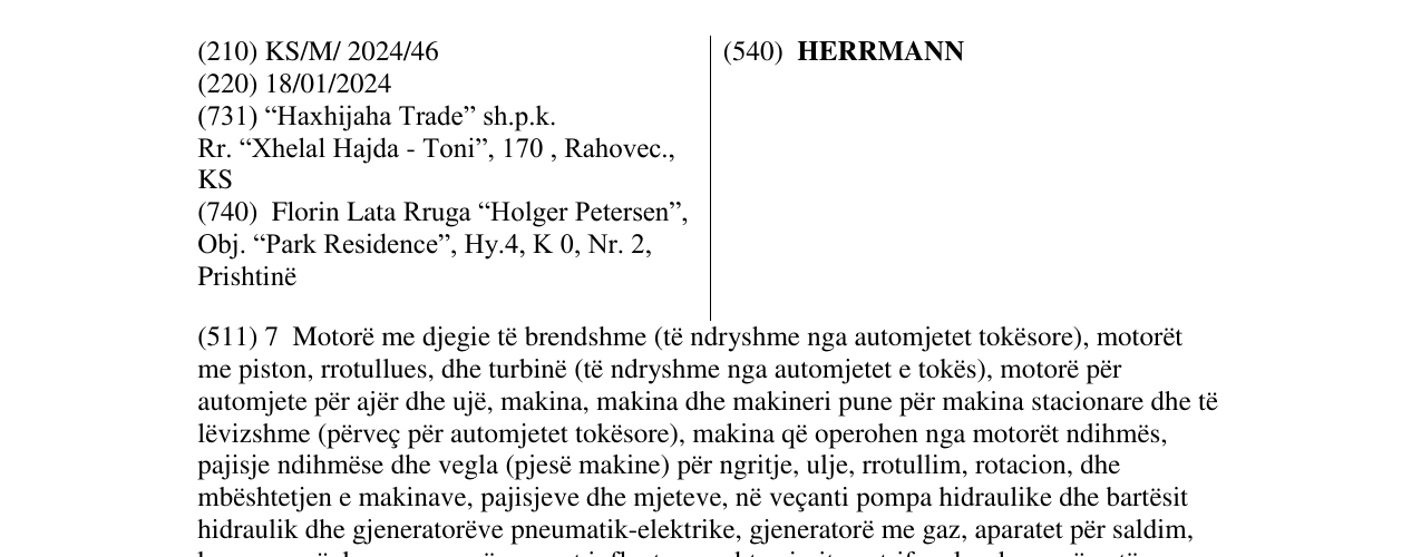 Zëri i markës HERRMANN në buletin