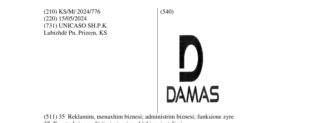 Zëri i markës DAMAS në buletin