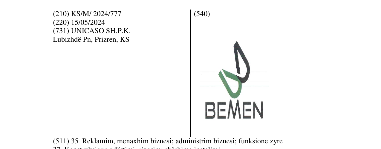 Zëri i markës BEMEN në buletin