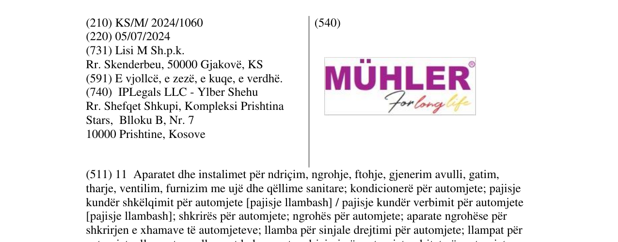 Zëri i markës MUHLER në buletin