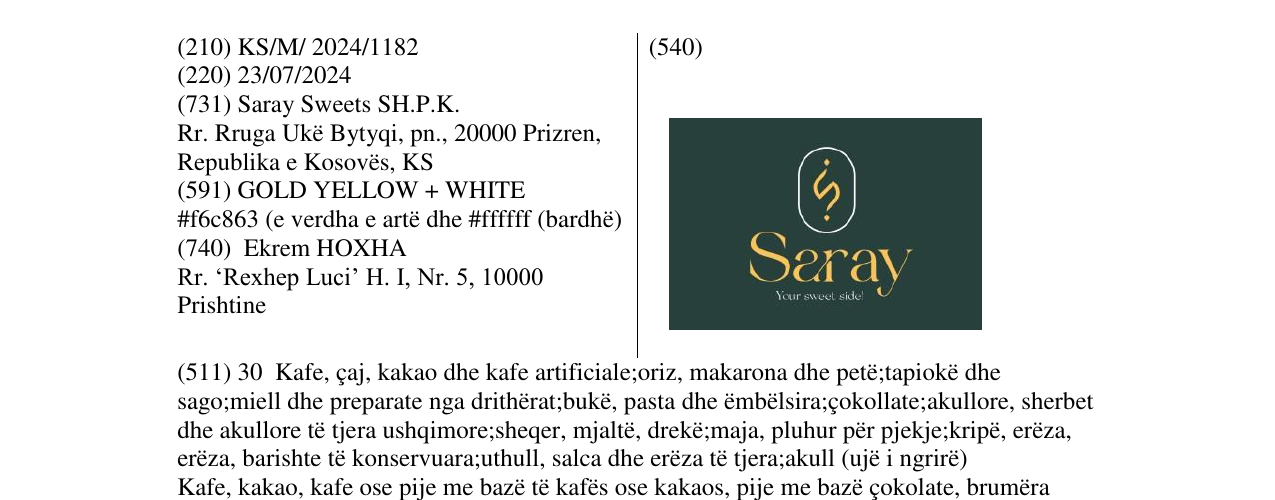 Zëri i markës saray në buletin