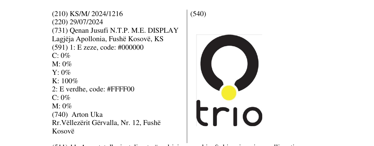 Zëri i markës trio në buletin