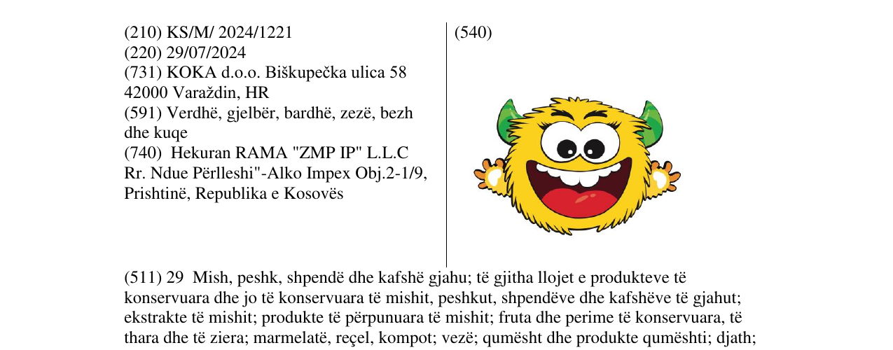 Zëri i markës KOKO MASKOTA në buletin