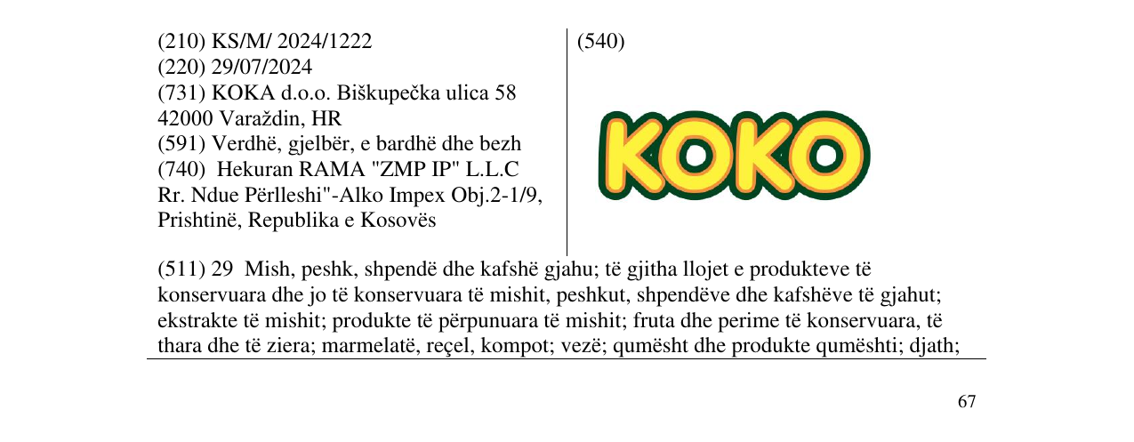 Zëri i markës KOKO në buletin