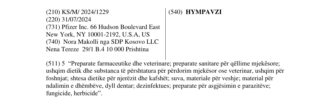 Zëri i markës HYMPAVZI në buletin
