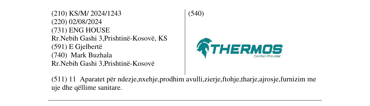 Zëri i markës THERMOS në buletin