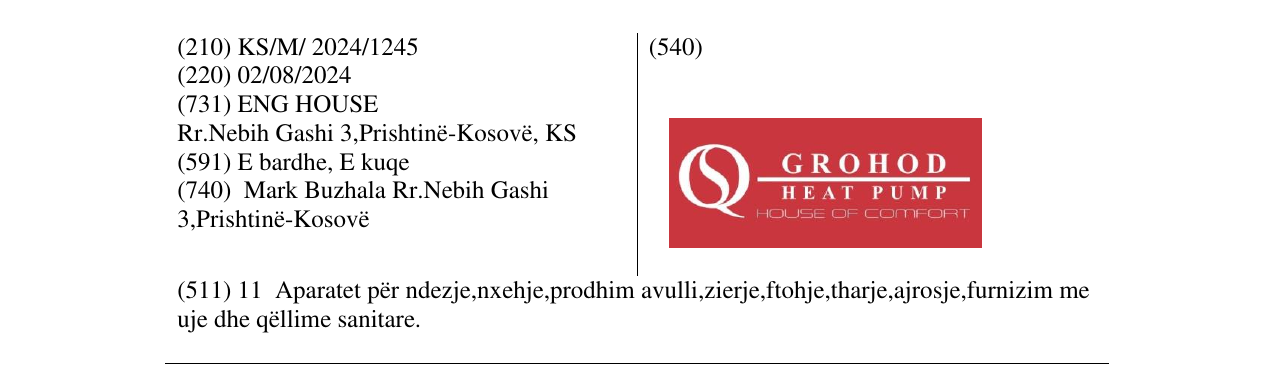 Zëri i markës GROHOD HEAT PUMP në buletin
