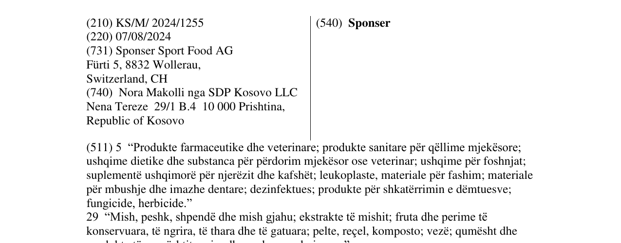 Zëri i markës Sponser në buletin