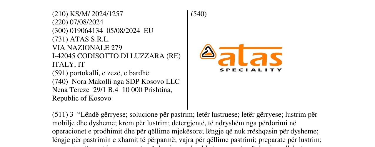 Zëri i markës atas SPECIALITY në buletin