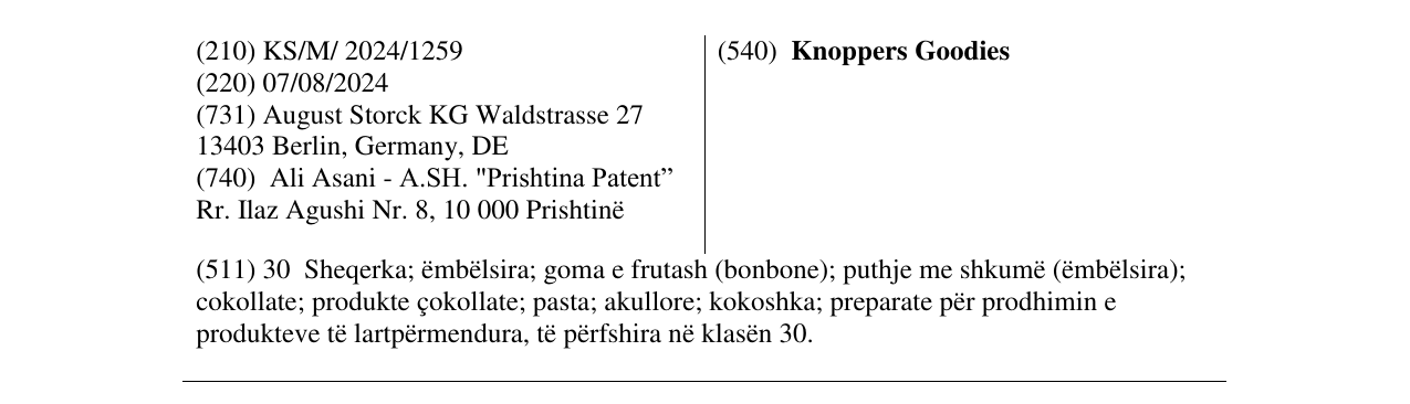 Zëri i markës Knoppers Goodies në buletin