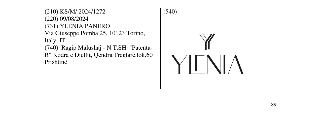 Zëri i markës YENIA në buletin