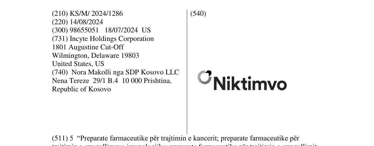 Zëri i markës Niktimvo në buletin