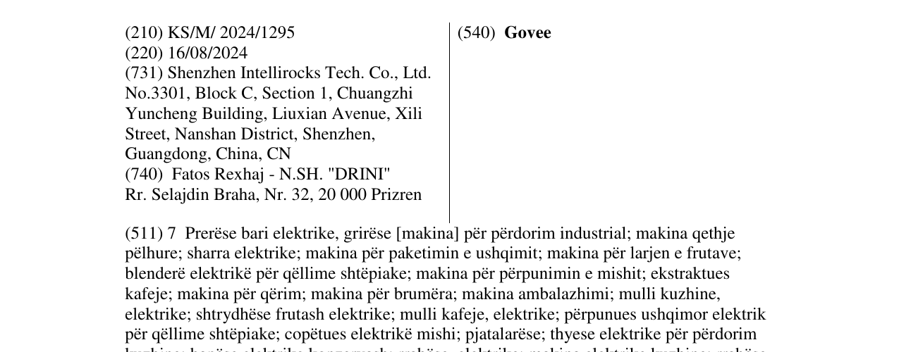 Zëri i markës Govee në buletin