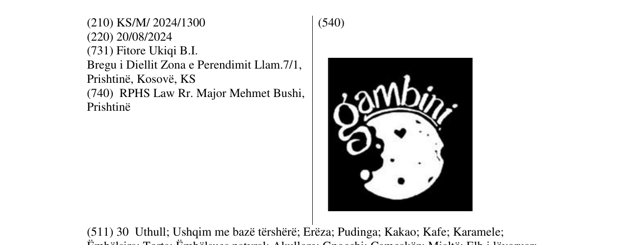 Zëri i markës gambini në buletin