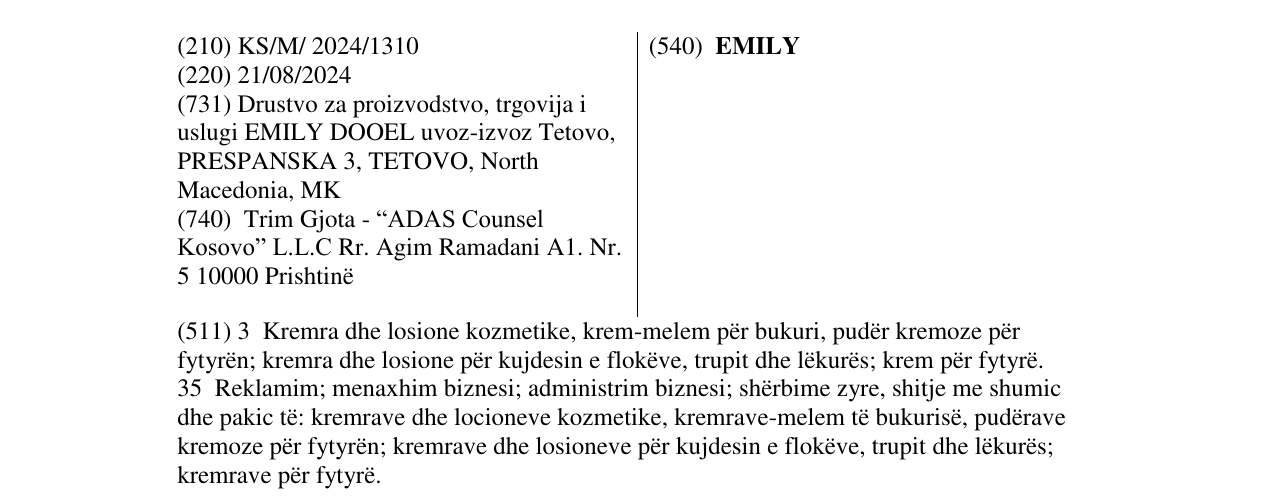 Zëri i markës EMILY në buletin