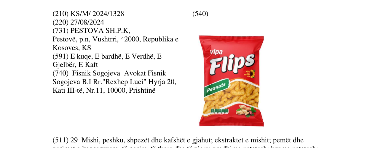 Zëri i markës vipa FLIPS në buletin